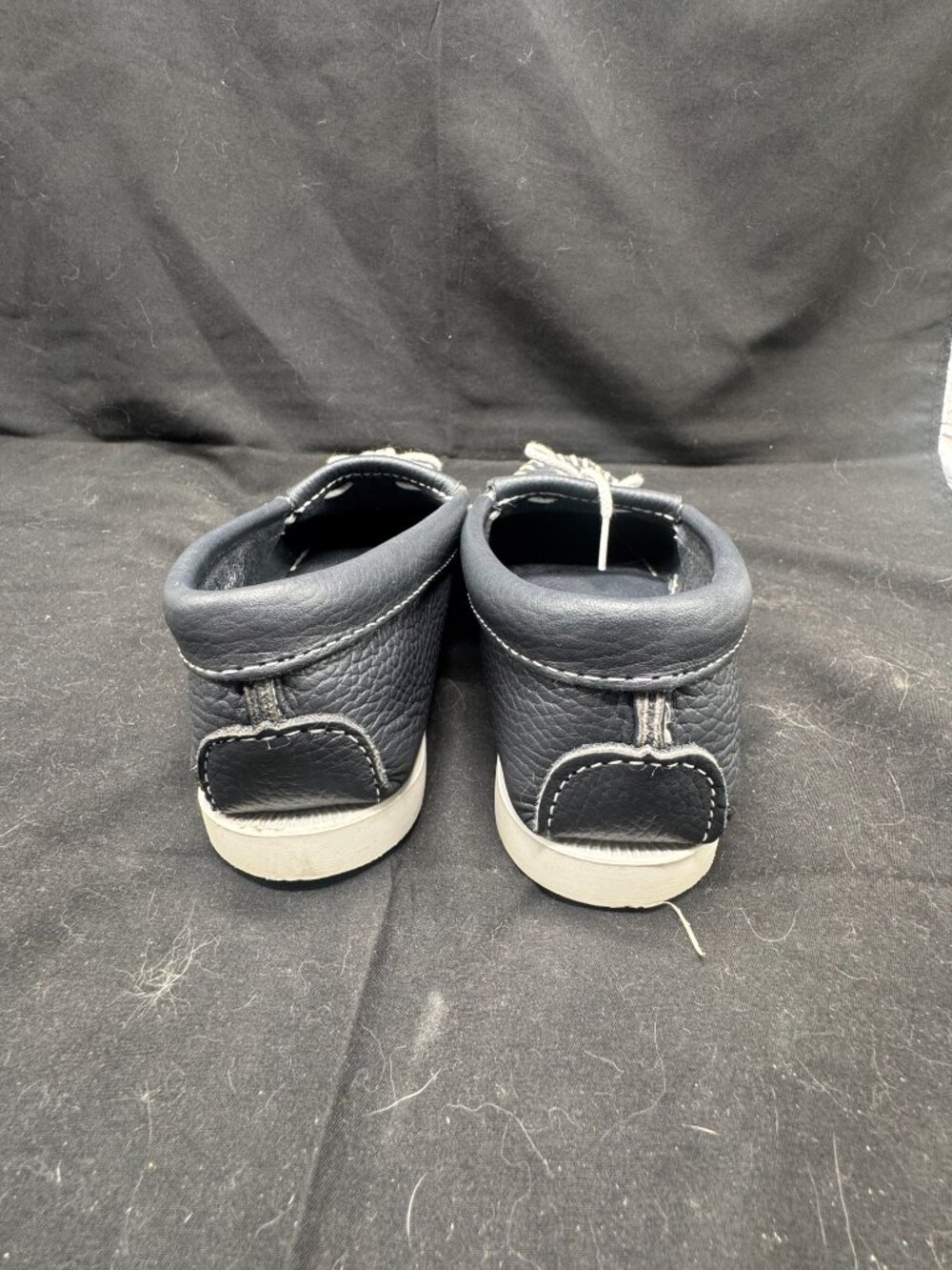 Vintage Minnetonka Thunderbird Smooth Moose Leather Women's Loafers Size 7 navy - Picture 5 of 7
